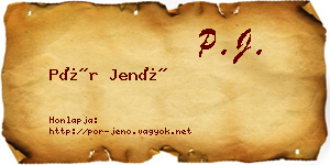 Pór Jenő névjegykártya